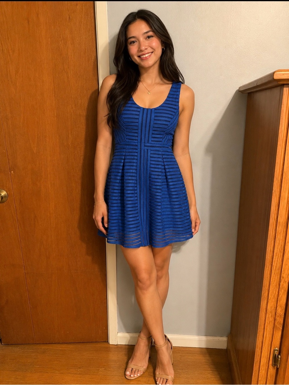 Royal Blue Sleeveless Fit-and-Flare Mini Dress